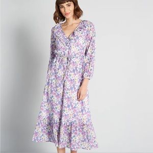 BNWT MODCLOTH MULTI COLOR MIDI LONGSLEEVES DRESS SIZE 4